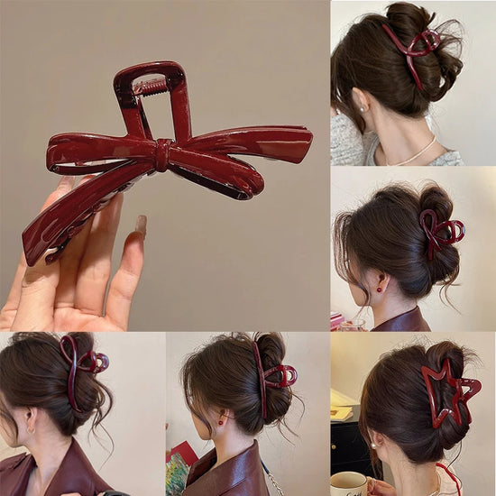 Large Dark Red Hair Claw Clip