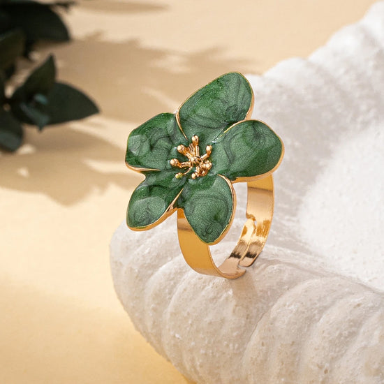 Colorful Flower Adjustable Women’s Ring