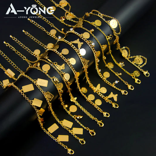 Dubai 21K Gold-Plated Anklet Chain