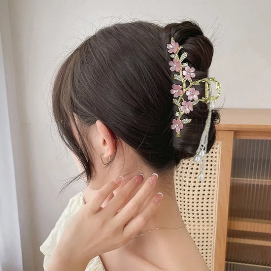 Cherry Blossom Fringed Hair Clip