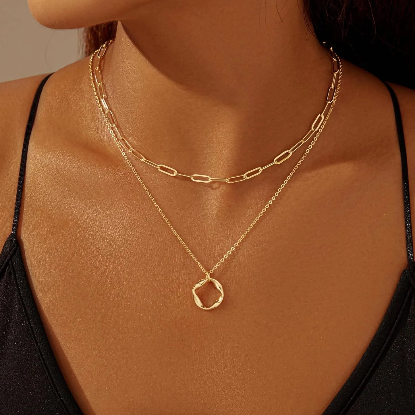 Layered Gold & Silver Necklace Set