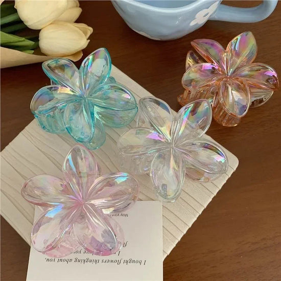 Sparkling Flower Transparent Claw Clip