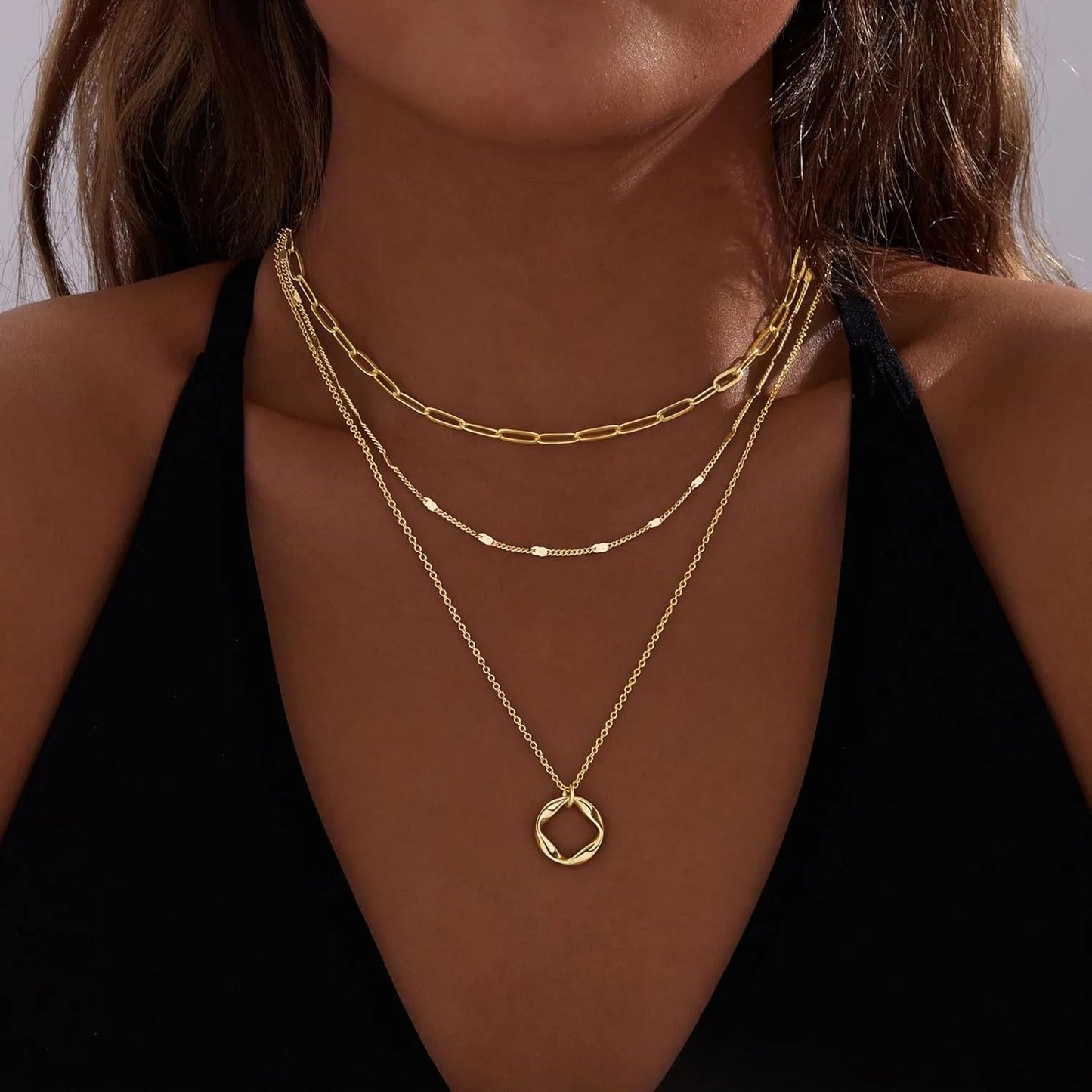 Layered Gold & Silver Necklace Set