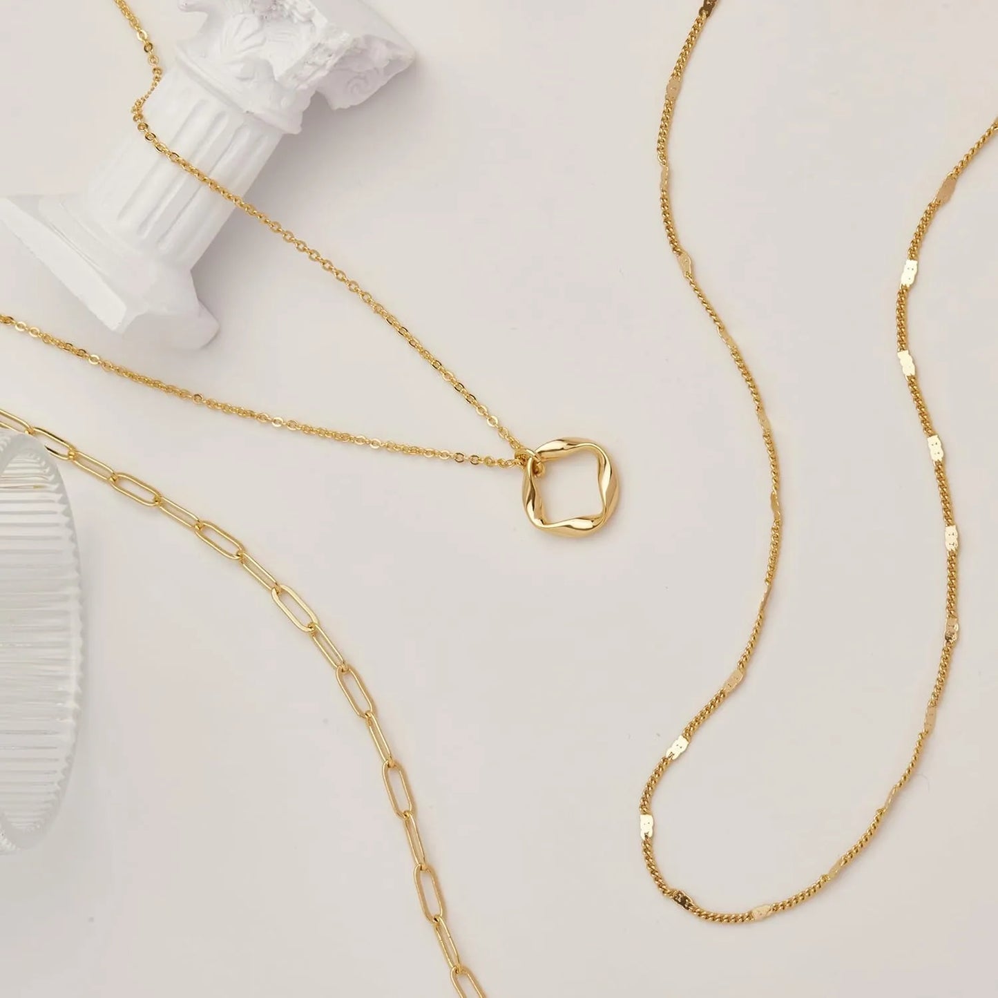 Layered Gold & Silver Necklace Set