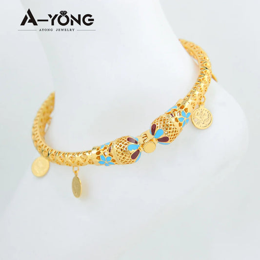 Dubai 21K Gold Coin Anklet