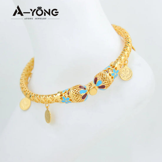 Dubai 21K Gold Coin Anklet