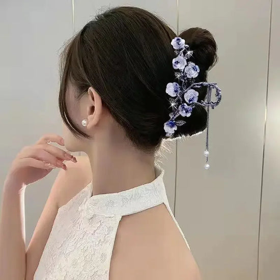 Cherry Blossom Fringed Hair Clip