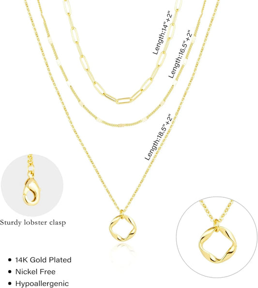 Layered Gold & Silver Necklace Set