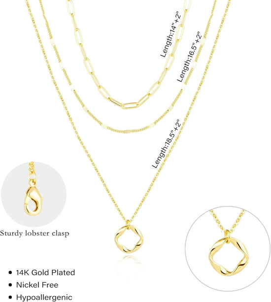 Layered Gold & Silver Necklace Set