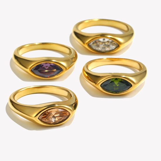 Horse Eye Zircon Gold Ring