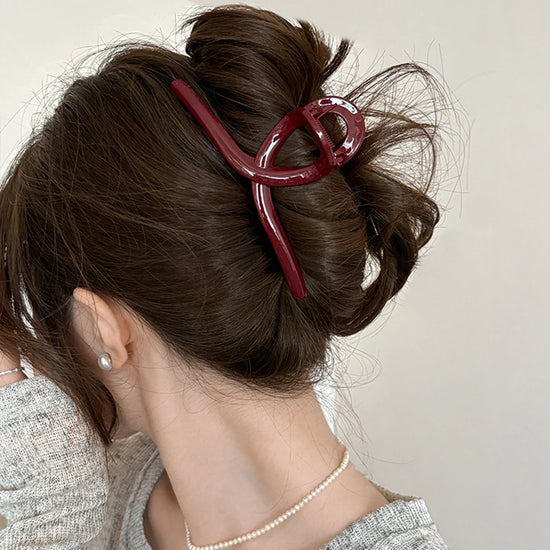Large Dark Red Hair Claw Clip