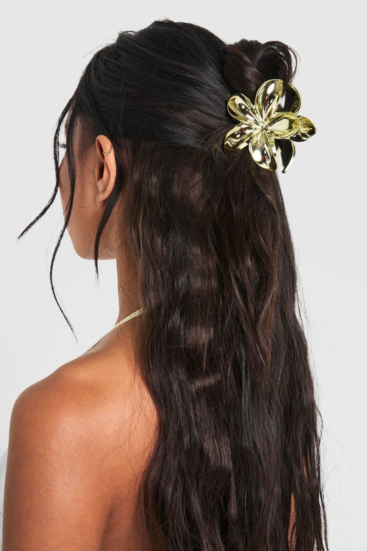 Elegant Gold Flower Hair Clip
